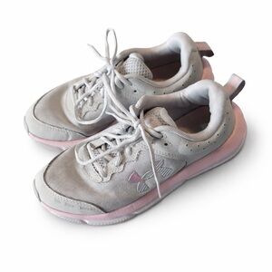 Under Armour Light Gray and Soft Pink Athletic Shoes size 5Y